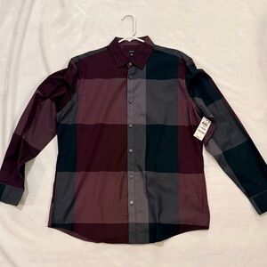 Alfani’s Men's Plaid Long Sleeve Shirt NWT